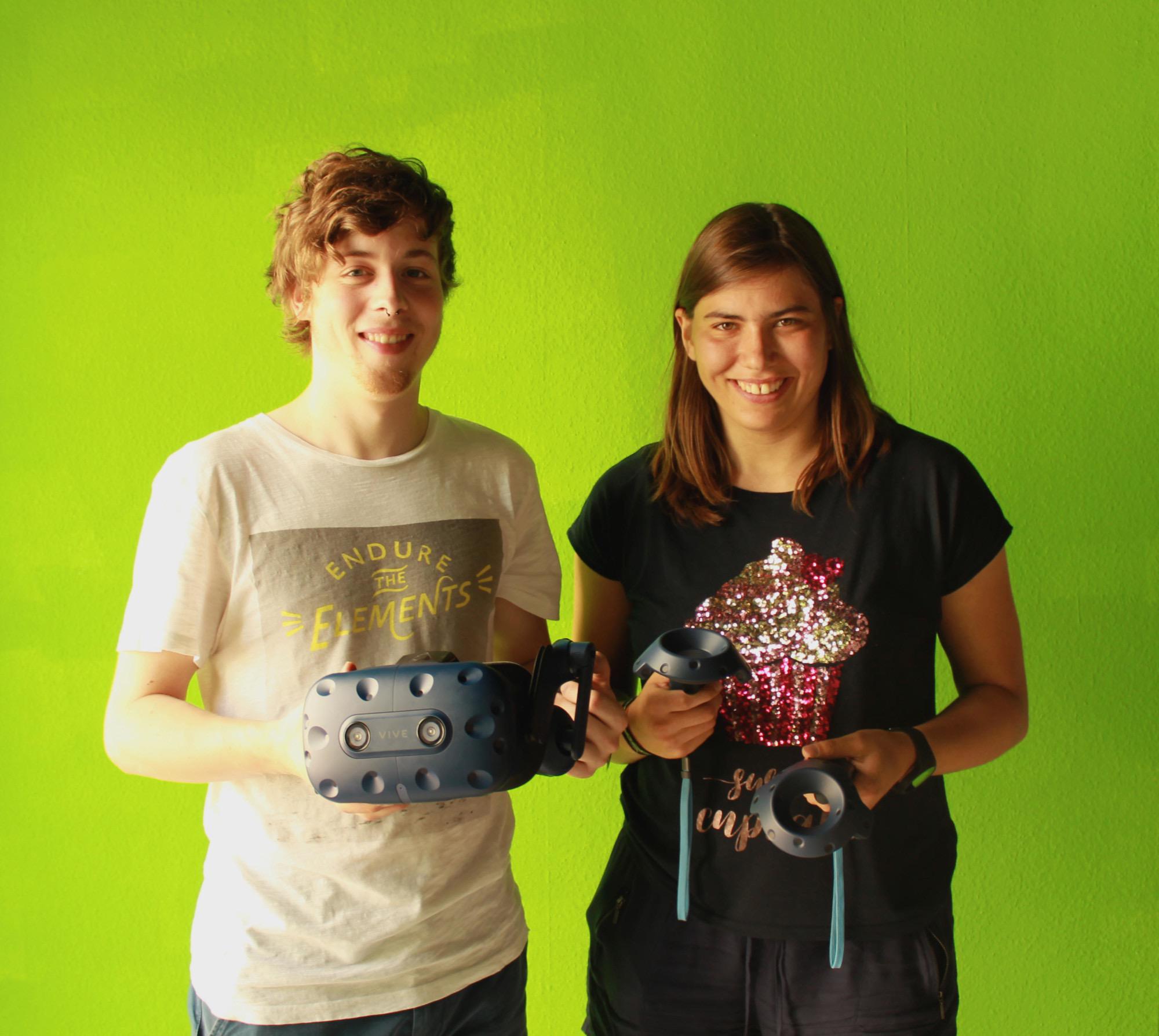 Hannah Griesbaum und Andreas Koch, die Gründer der VR-Arena in Mannheim.
